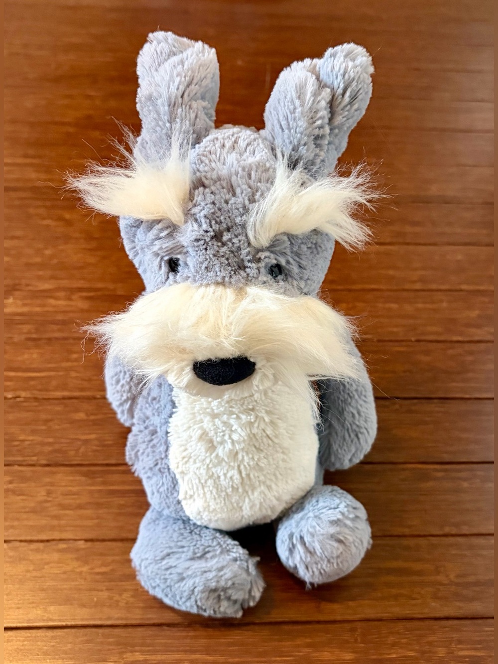 JELLYCAT Bashful Schnauzer Gray Cream Puppy Dog Medium 12” Plush Toy Retired